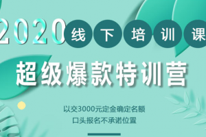 2020年《小黑哥超级爆款》线下培训-第4期（价值16800）