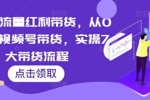 2023流量红利带货，从0-1玩转视频号带货，实操7大带货流程