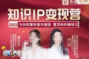 鹿盈盈-知识IP变现实操营，​普通人可复制的知识产品落地实操课，​带你打通知识IP变现底层逻辑