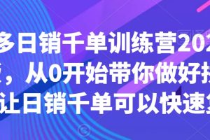 拼多多日销千单训练营2023完整版，从0开始带你做好拼多多，让日销千单可以快速复制