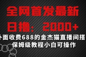 全网首发最新，日撸2000+，外面收费688的金杰猫直播间搭建，保姆级教程小白可操作【揭秘】