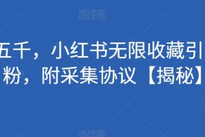 价值五千，小红书无限收藏引流创业粉，附采集协议【揭秘】