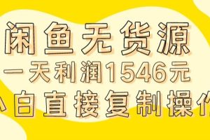 外面收2980的闲鱼无货源玩法实操一天利润1546元0成本入场含全套流程【揭秘】