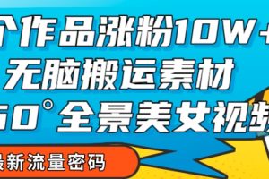 7个作品涨粉10W+，无脑搬运素材，全景美女视频爆款玩法分享【揭秘】